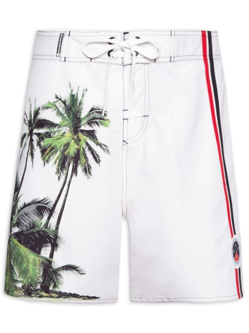 Bermuda Masculina Surf Coqueiros - Branco