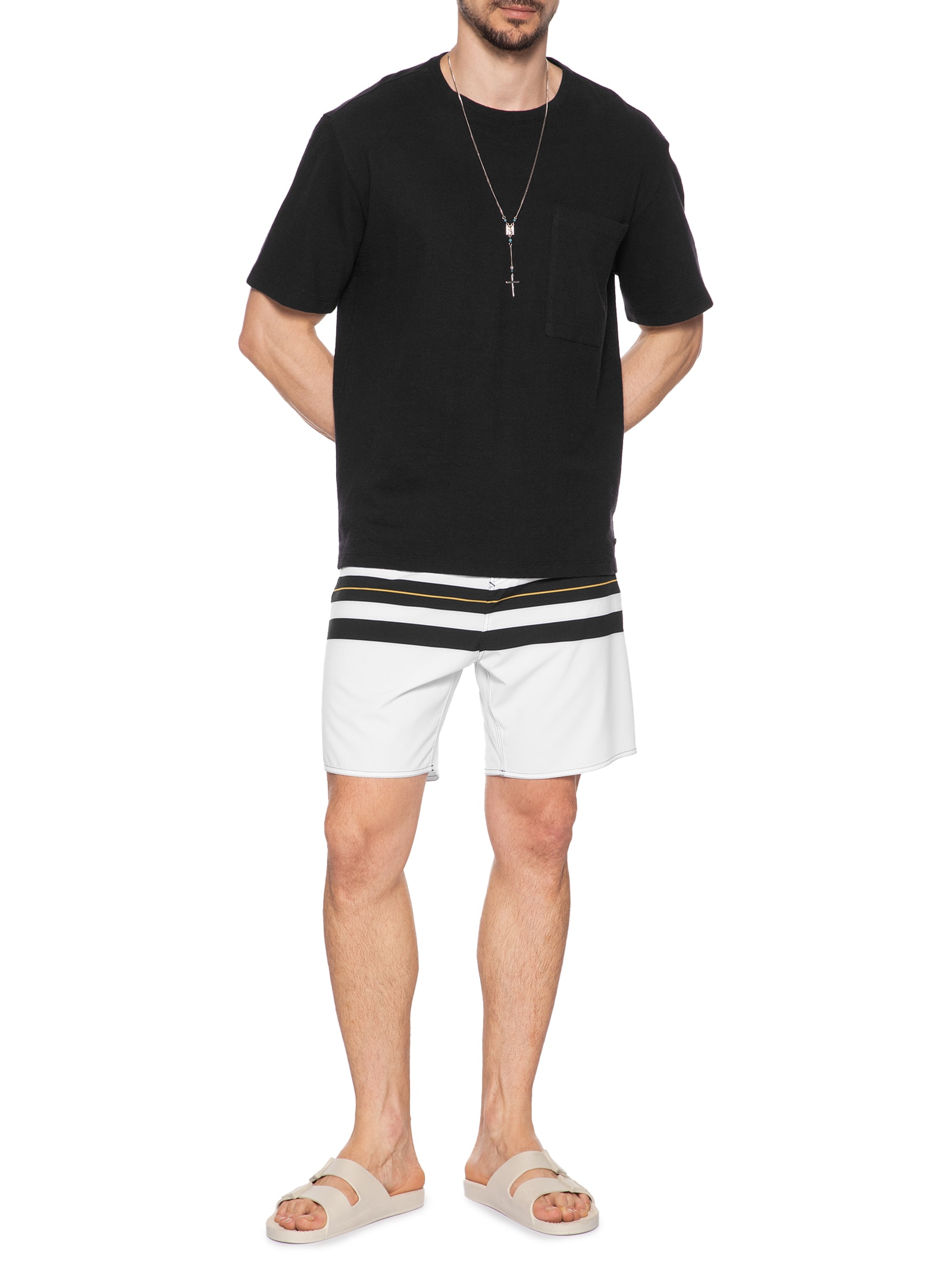 Bermuda Masculina Surf Longboad Branco Osklen