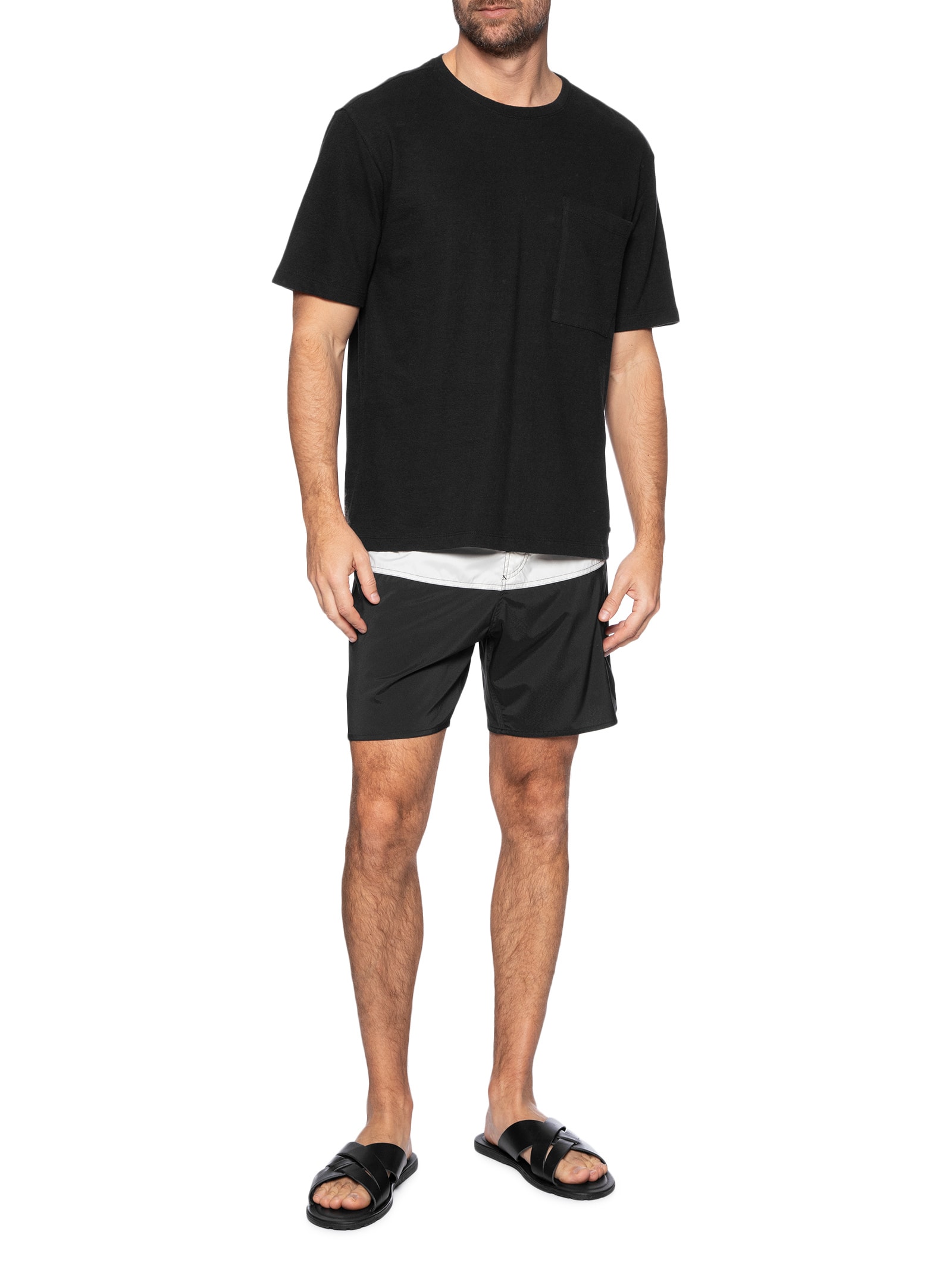 Bermuda Masculina Surf Pacific Border Preto Osklen