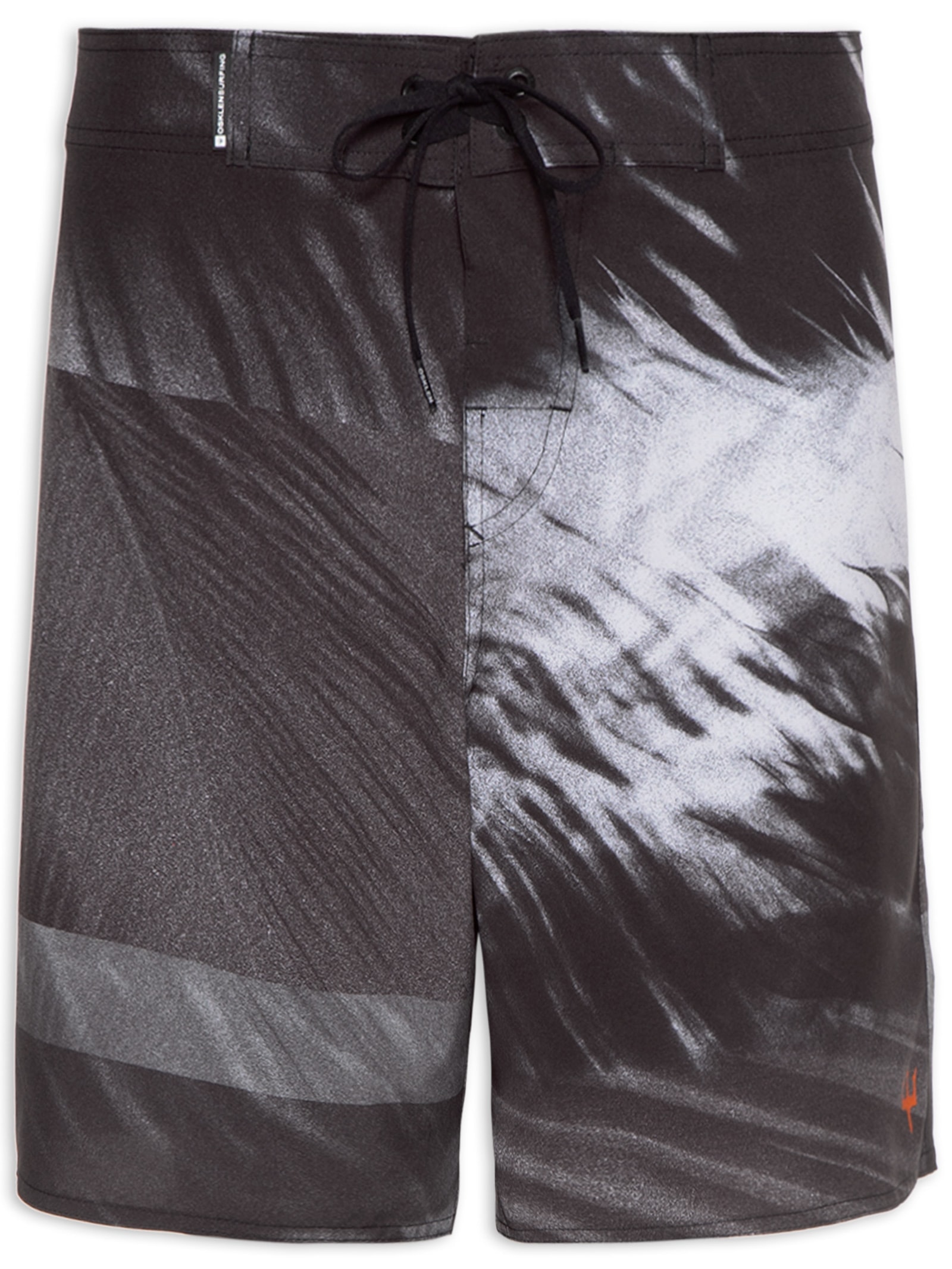 Bermuda Masculina Surf Palmleaf Noise Preto Osklen