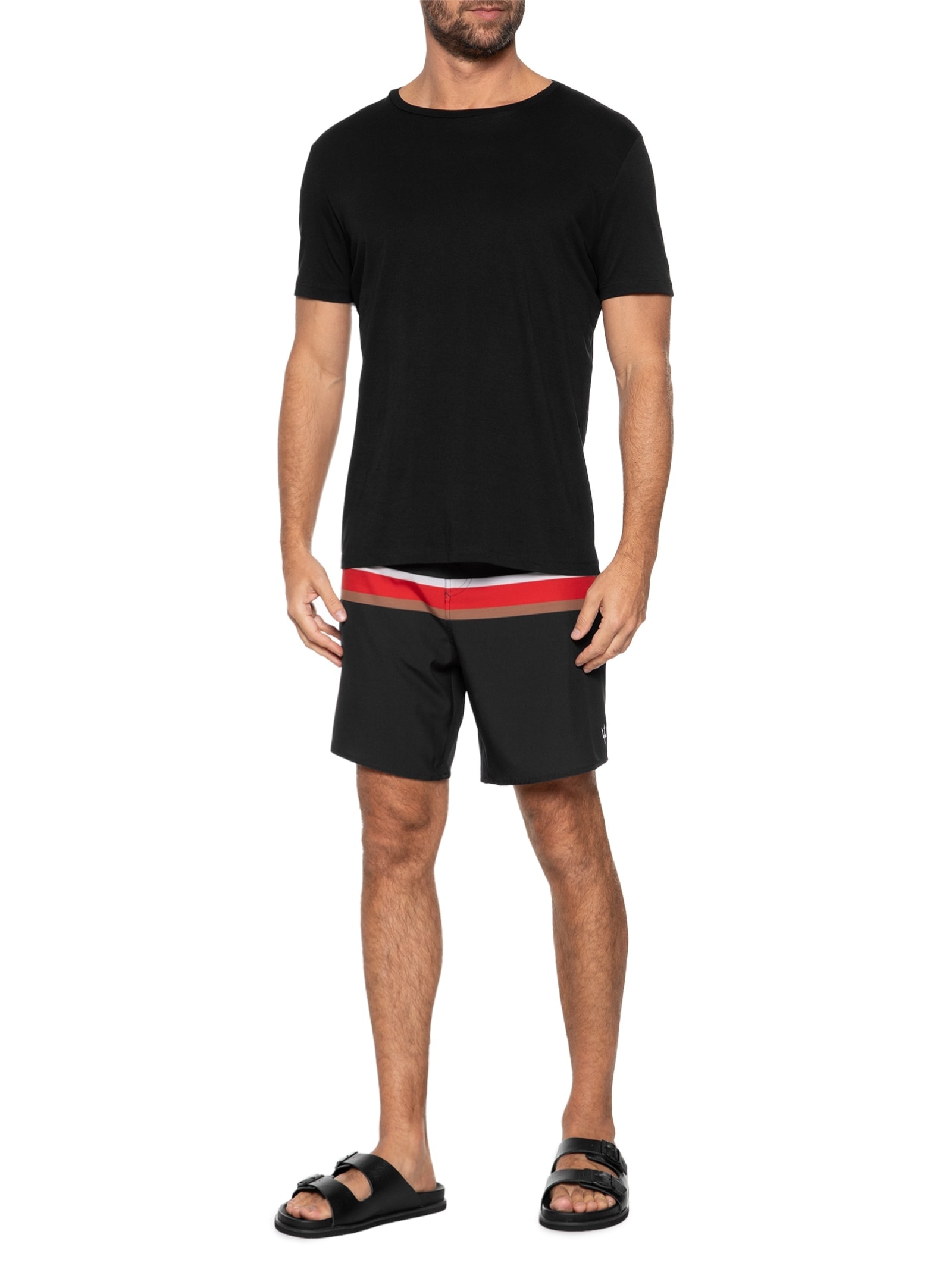Bermuda Masculina Surf Tex Stripes Preto Osklen