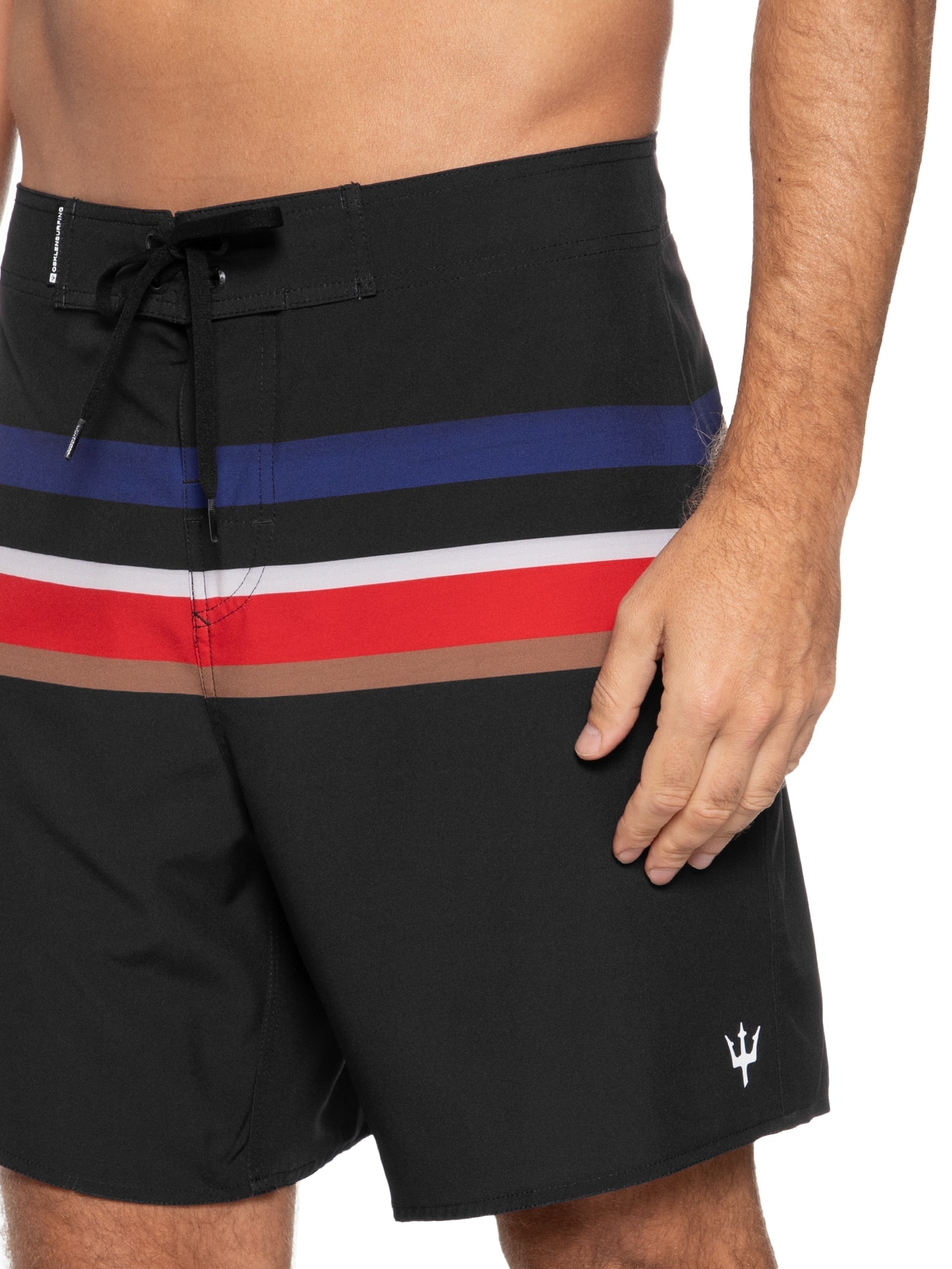 Bermuda Masculina Surf Tex Stripes Preto Osklen