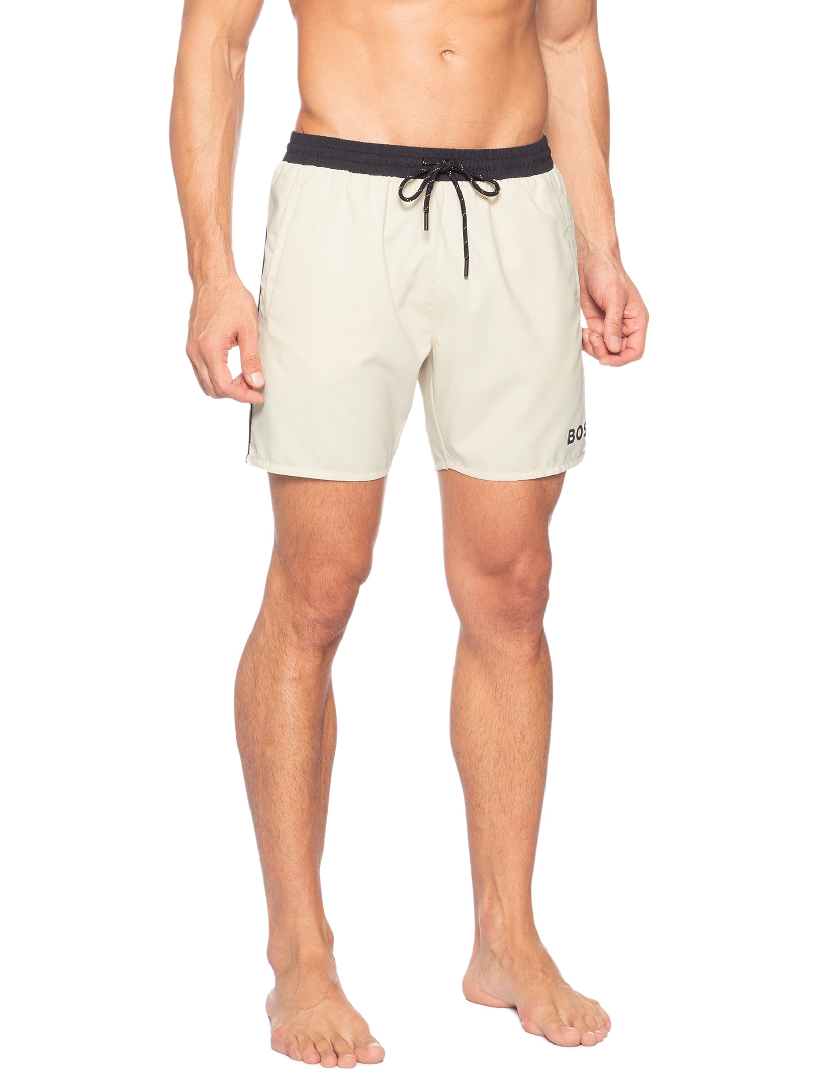 Bermuda Masculina Swim Quick-Dry Starfish Branco Boss