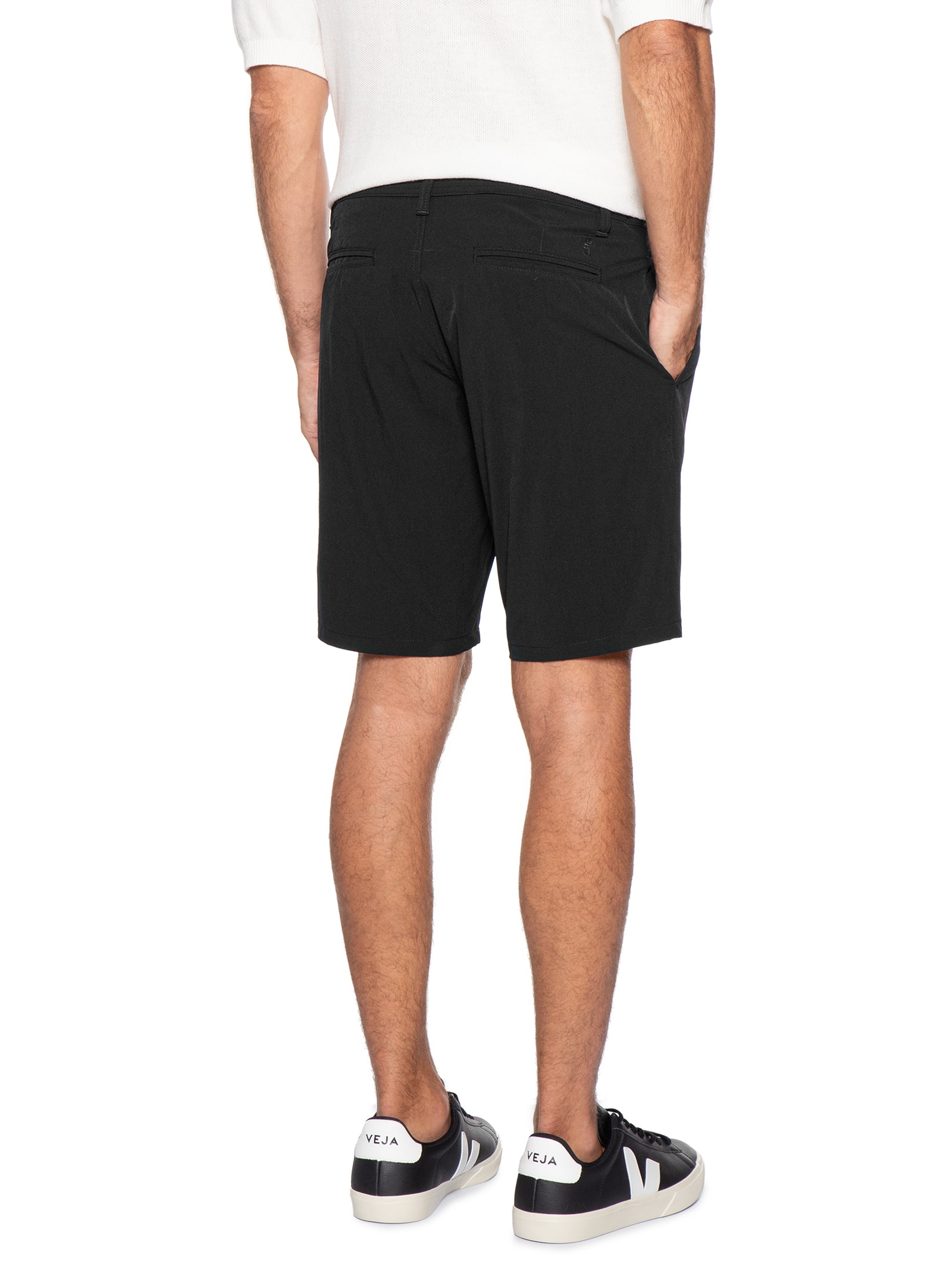 Bermuda Masculina Tech Fivela Lateral Preto Sergio K