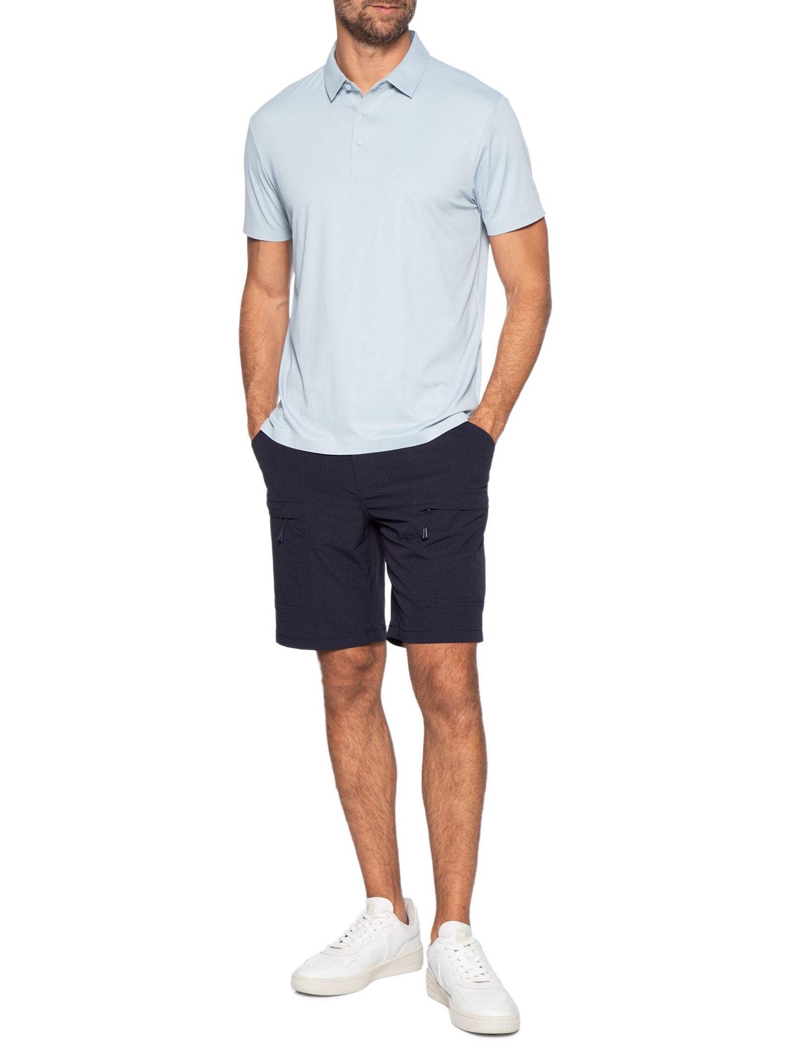 Bermuda Masculina Tech Grid Azul '2 Essential