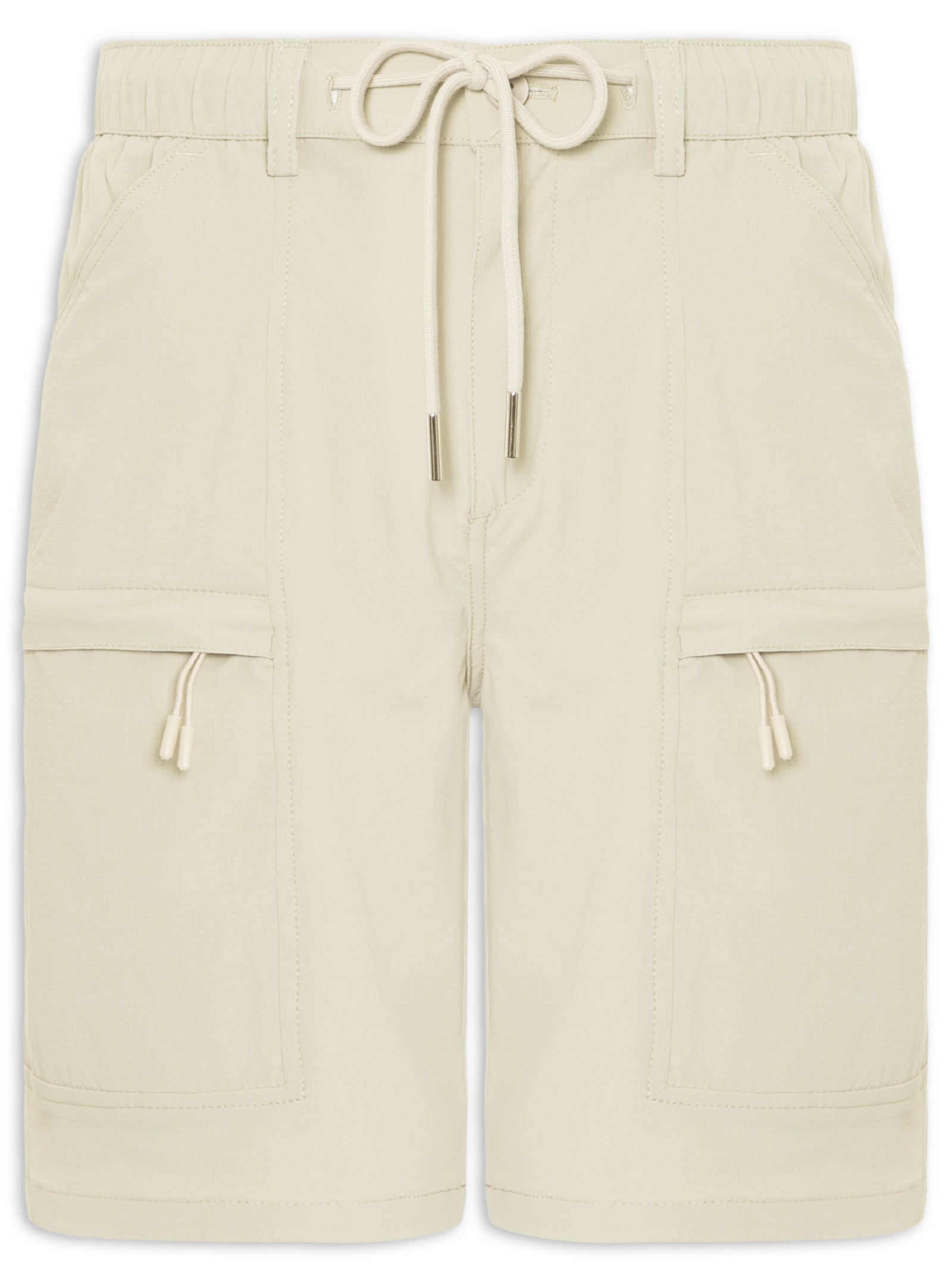 Bermuda Masculina Tech Grid Bege '2 Essential