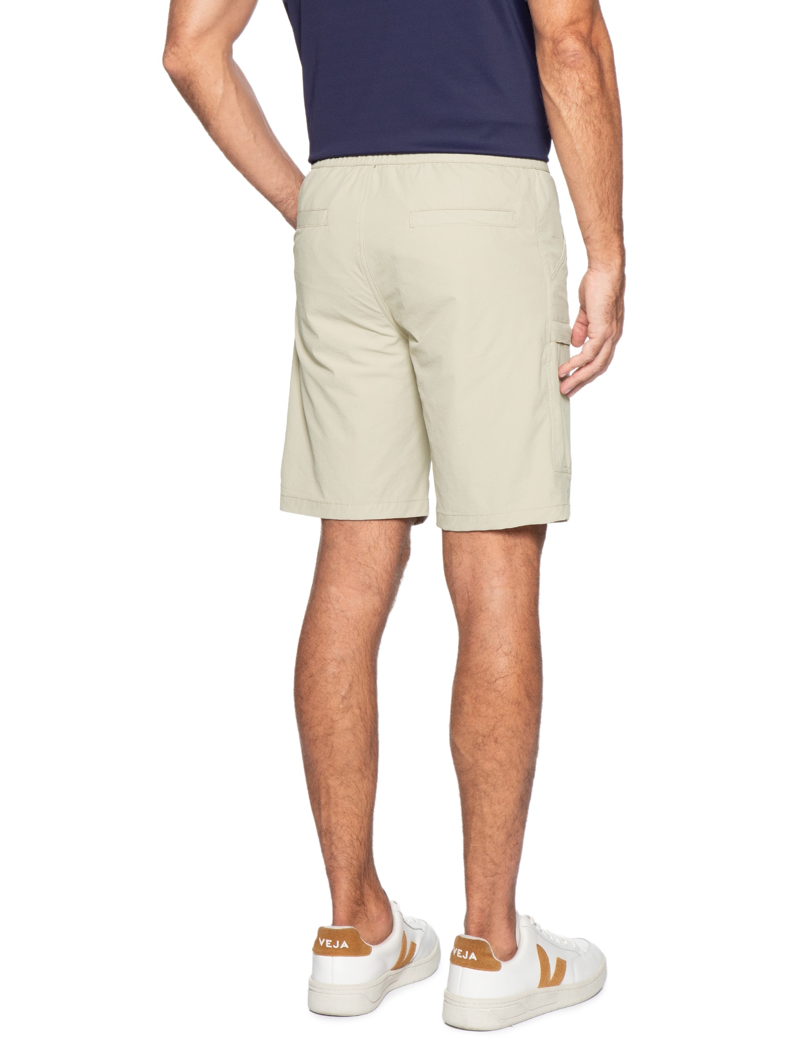 Bermuda Masculina Tech Grid Bege '2 Essential