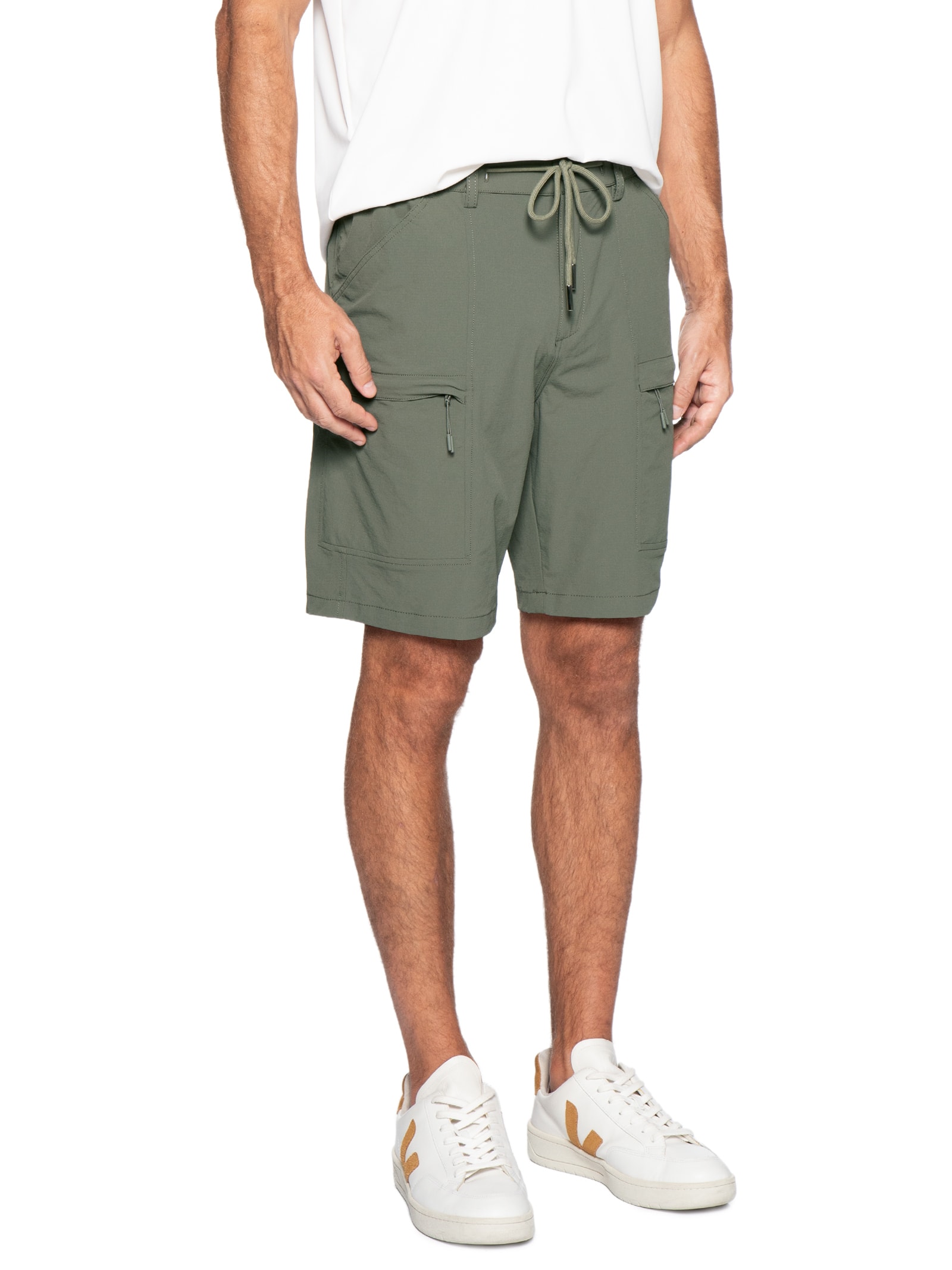 Bermuda Masculina Tech Grid Verde '2 Essential
