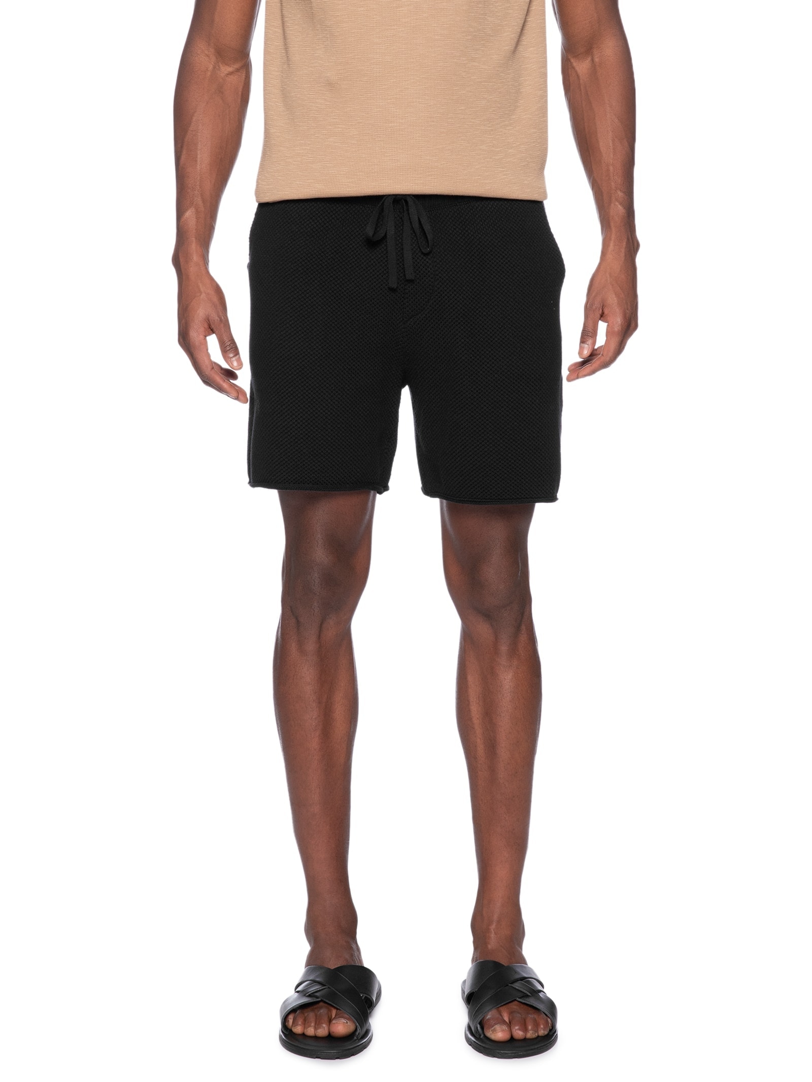 Bermuda Masculina Tricot Corda New Preto Foxton