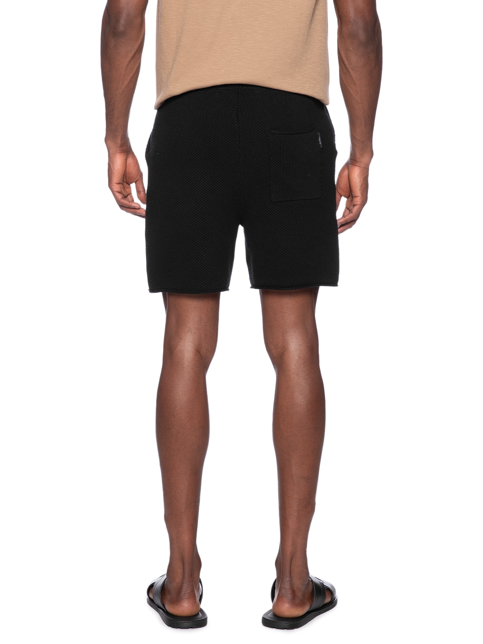 Bermuda Masculina Tricot Corda New Preto Foxton