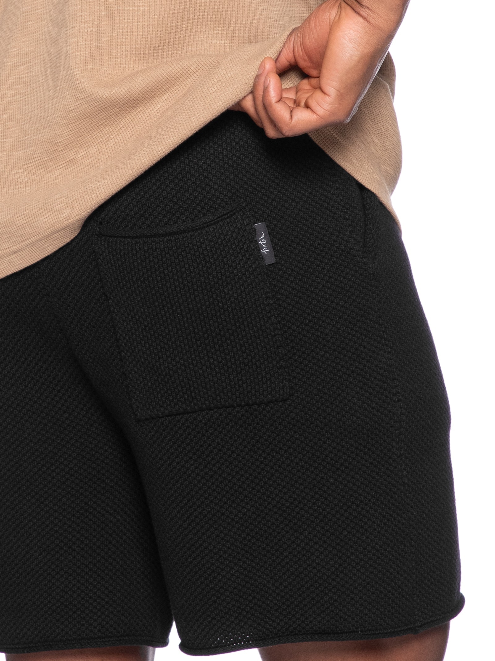 Bermuda Masculina Tricot Corda New Preto Foxton