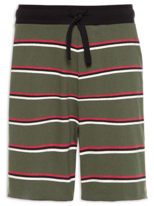Bermuda Masculina Tropical Stripes - Verde
