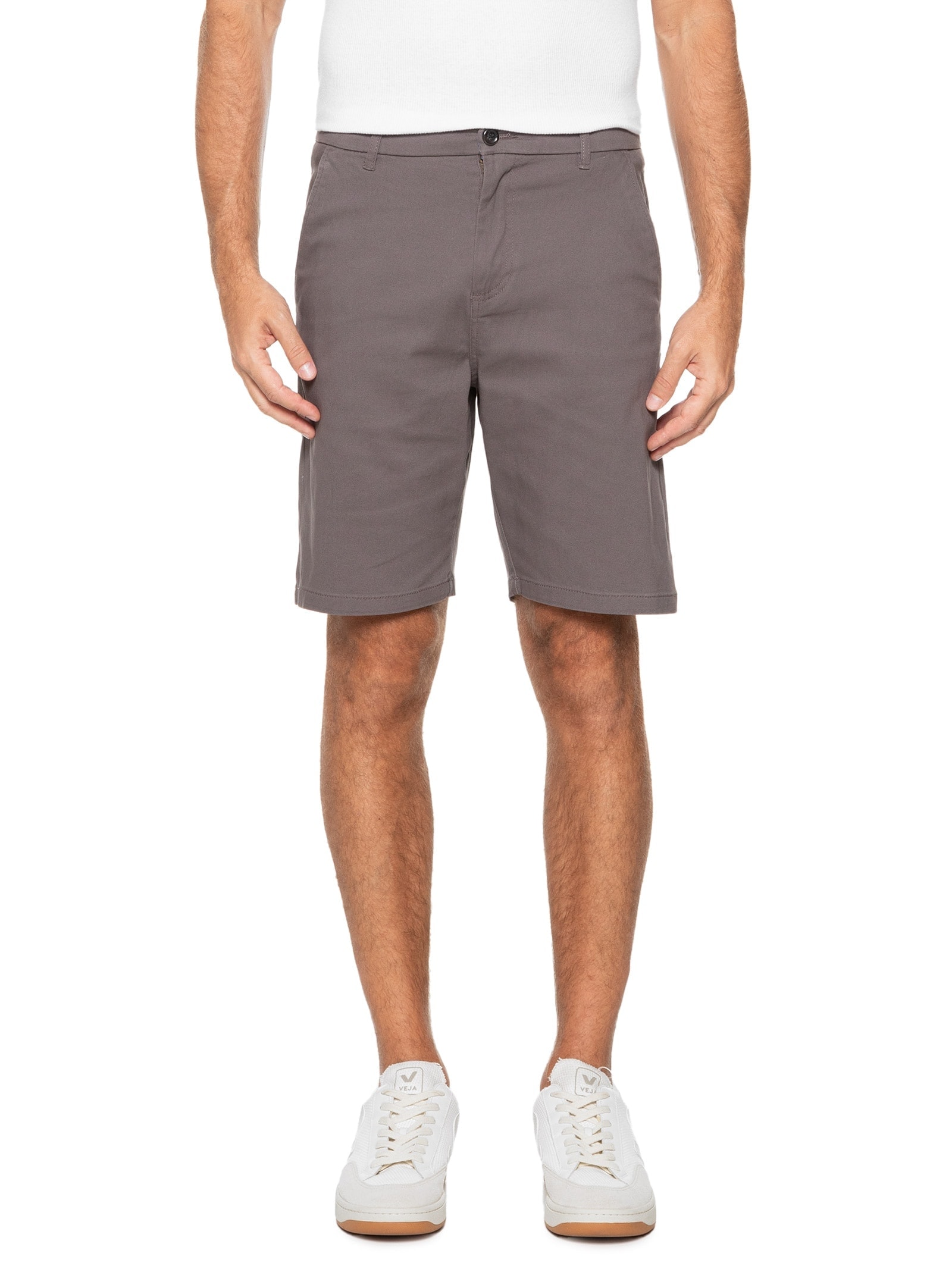 Bermuda Masculino Chino Color Cinza Basiq Men