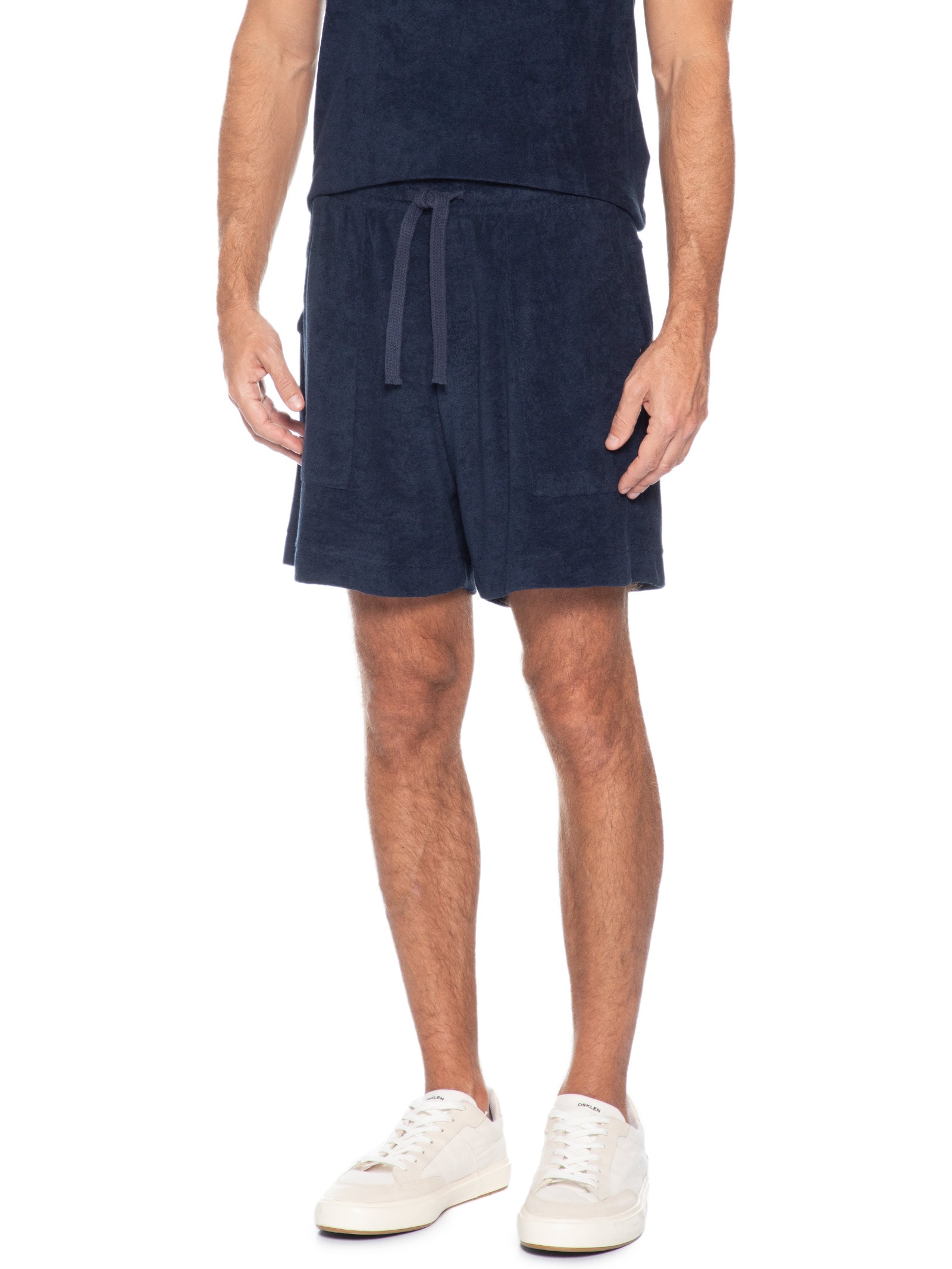Bermuda Moletom Masculina Flow Atoalhada Azul Osklen