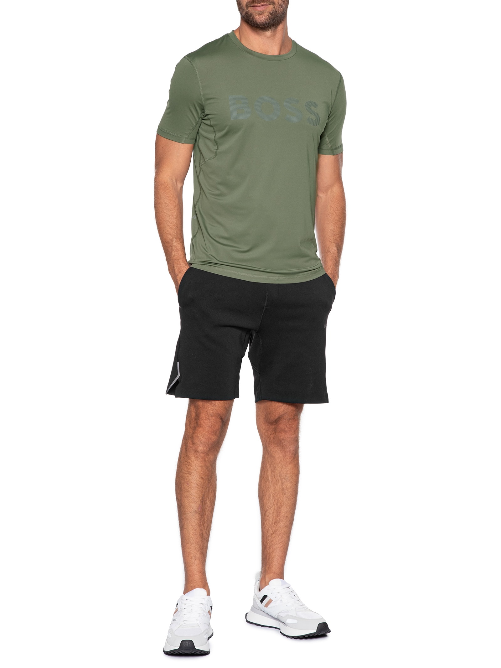 Bermuda Moletom Masculina Hecon Active Preto Boss