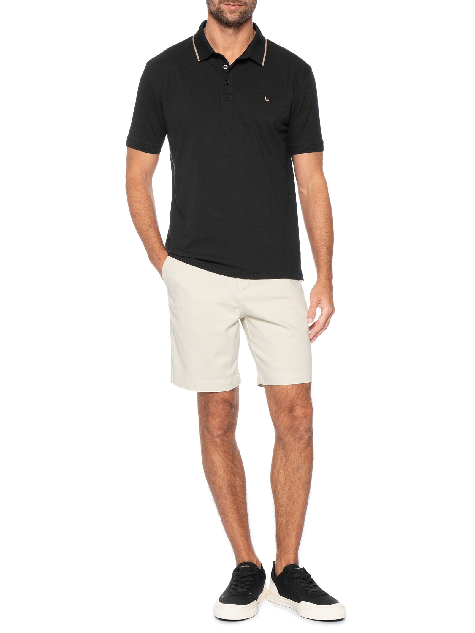 Bermuda Sarja Masculina Chino Bege Foxton