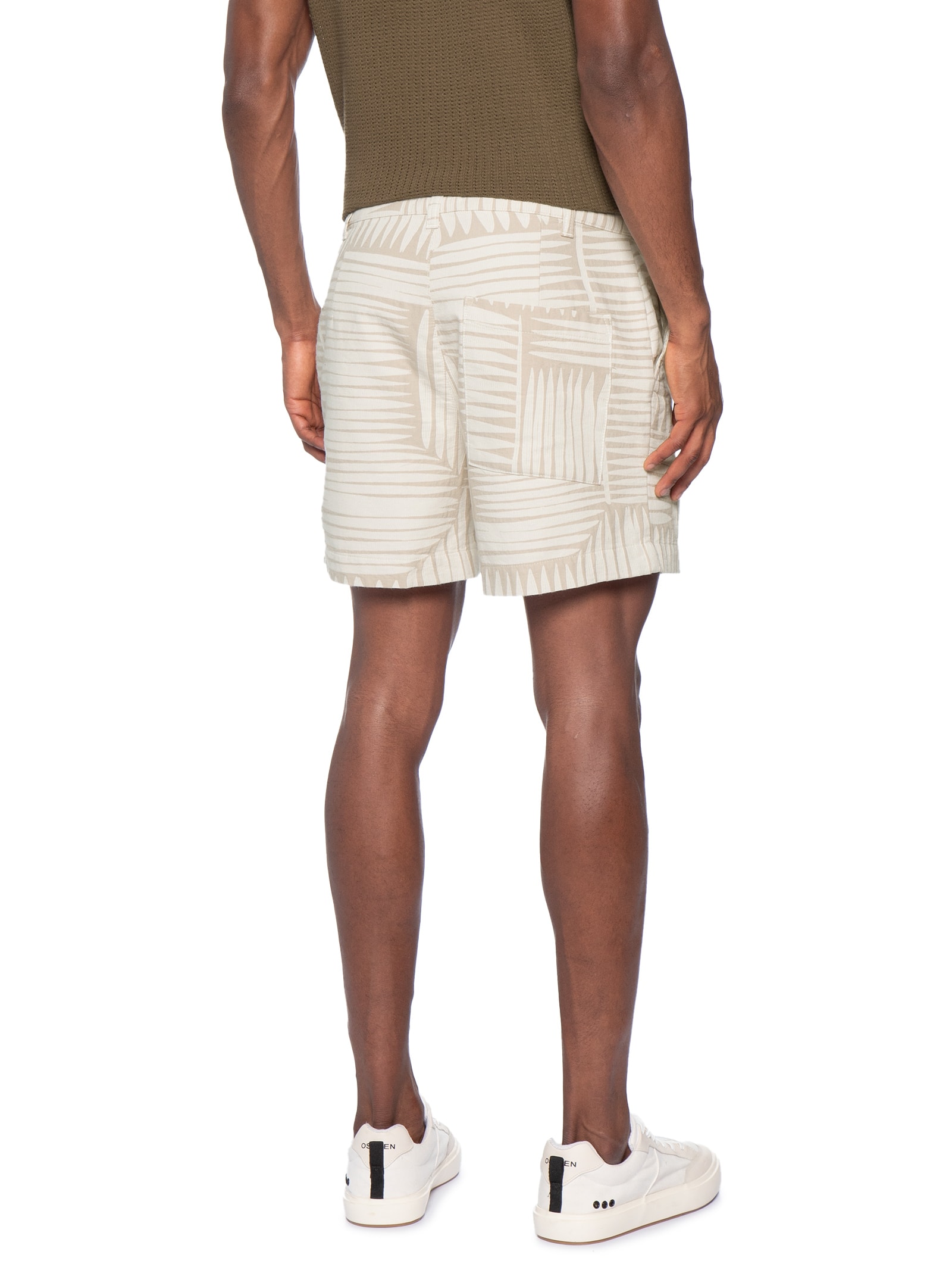 Bermuda Sarja Masculina Jacquard Geometric Bege Osklen