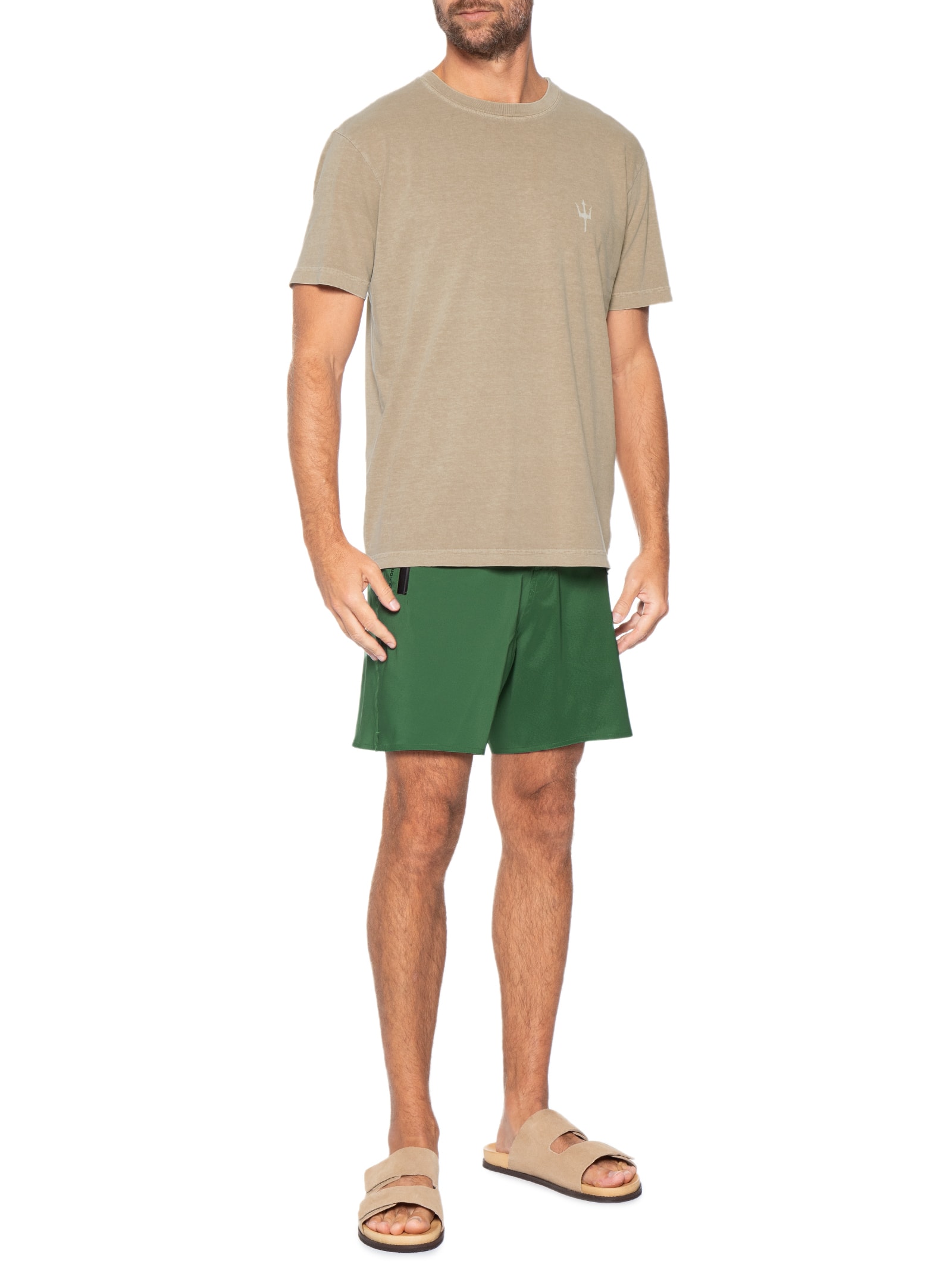 Bermuda Surf Masculina AquaOne Flex Mediterraneo Verde Osklen