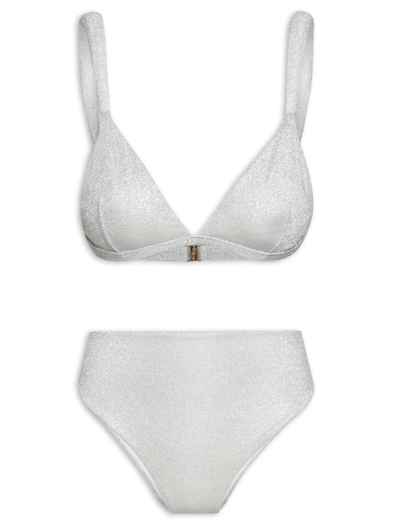 Biquíni Alça Lurex Prata Farm Praia