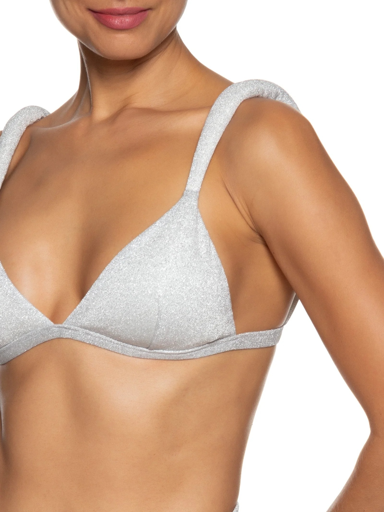 Biquíni Alça Lurex Prata Farm Praia