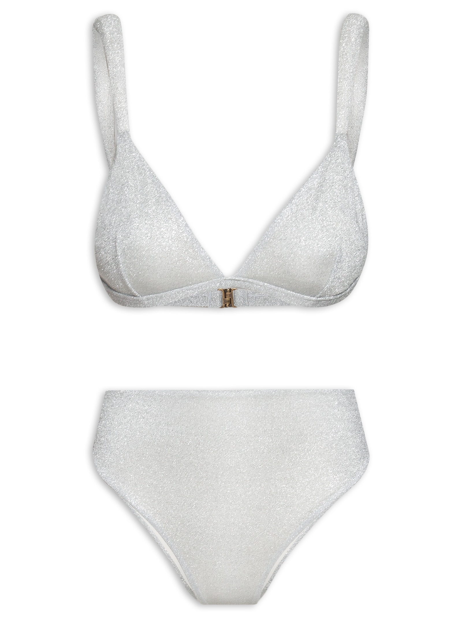 Biquíni Alça Lurex Prata Farm Praia