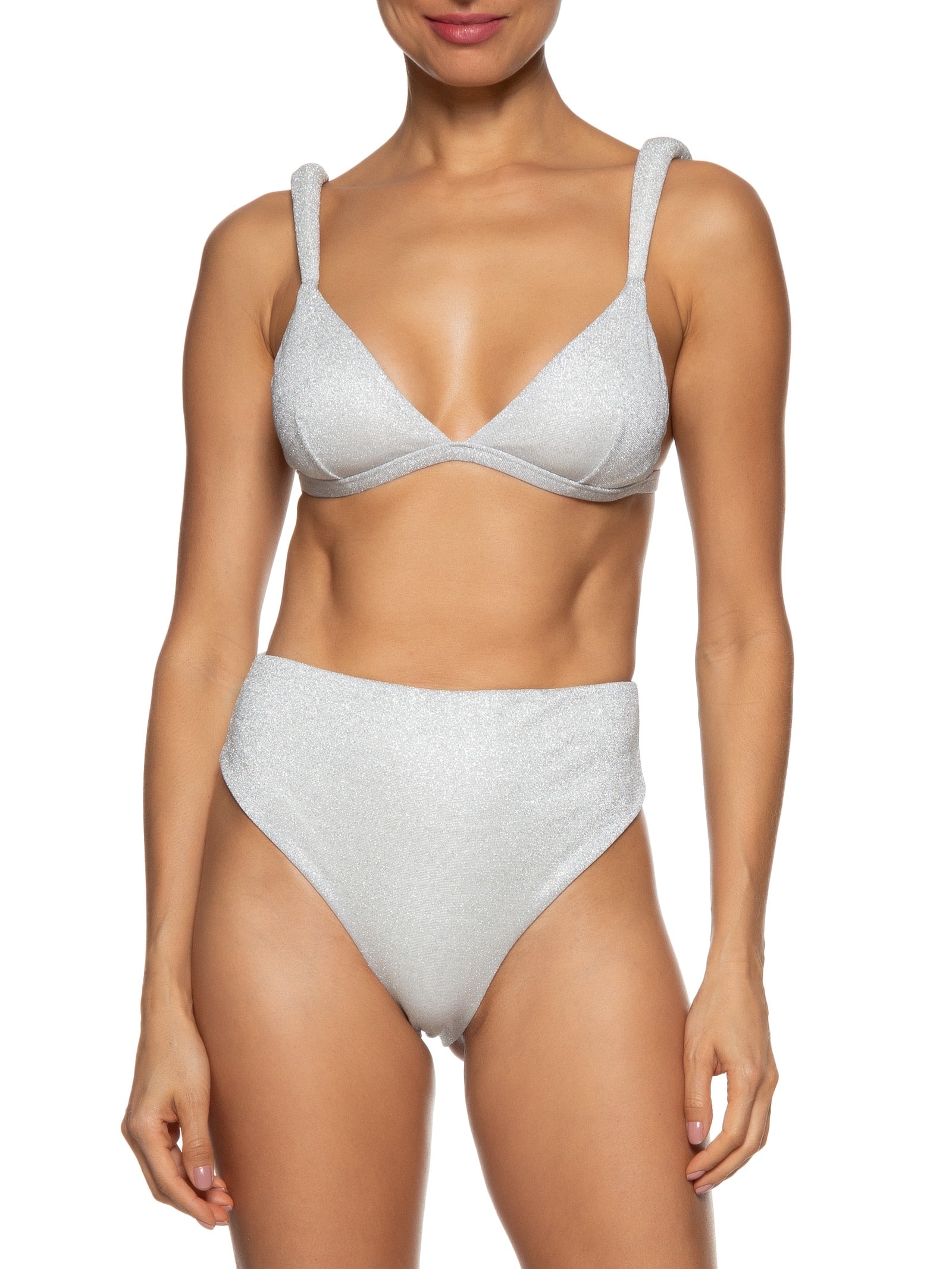 Biquíni Alça Lurex Prata Farm Praia