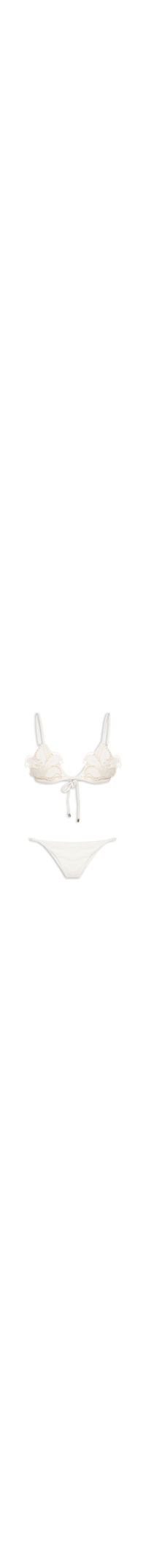 Biquini Artesanal Flor Richelieu - Branco