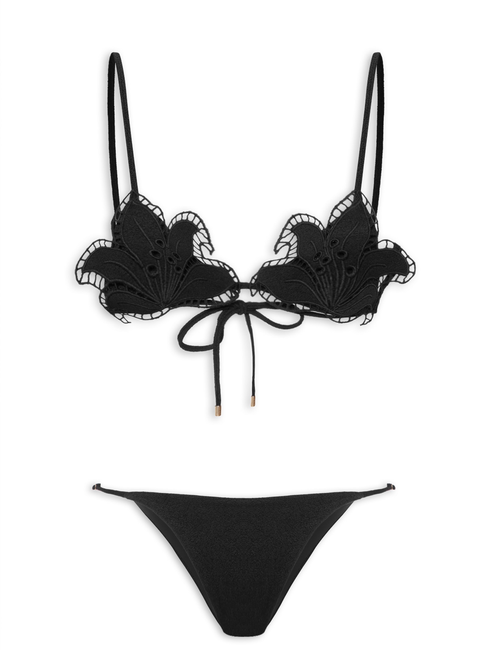 Biquíni Artesanal Flor Richilieu Preto Farm Praia