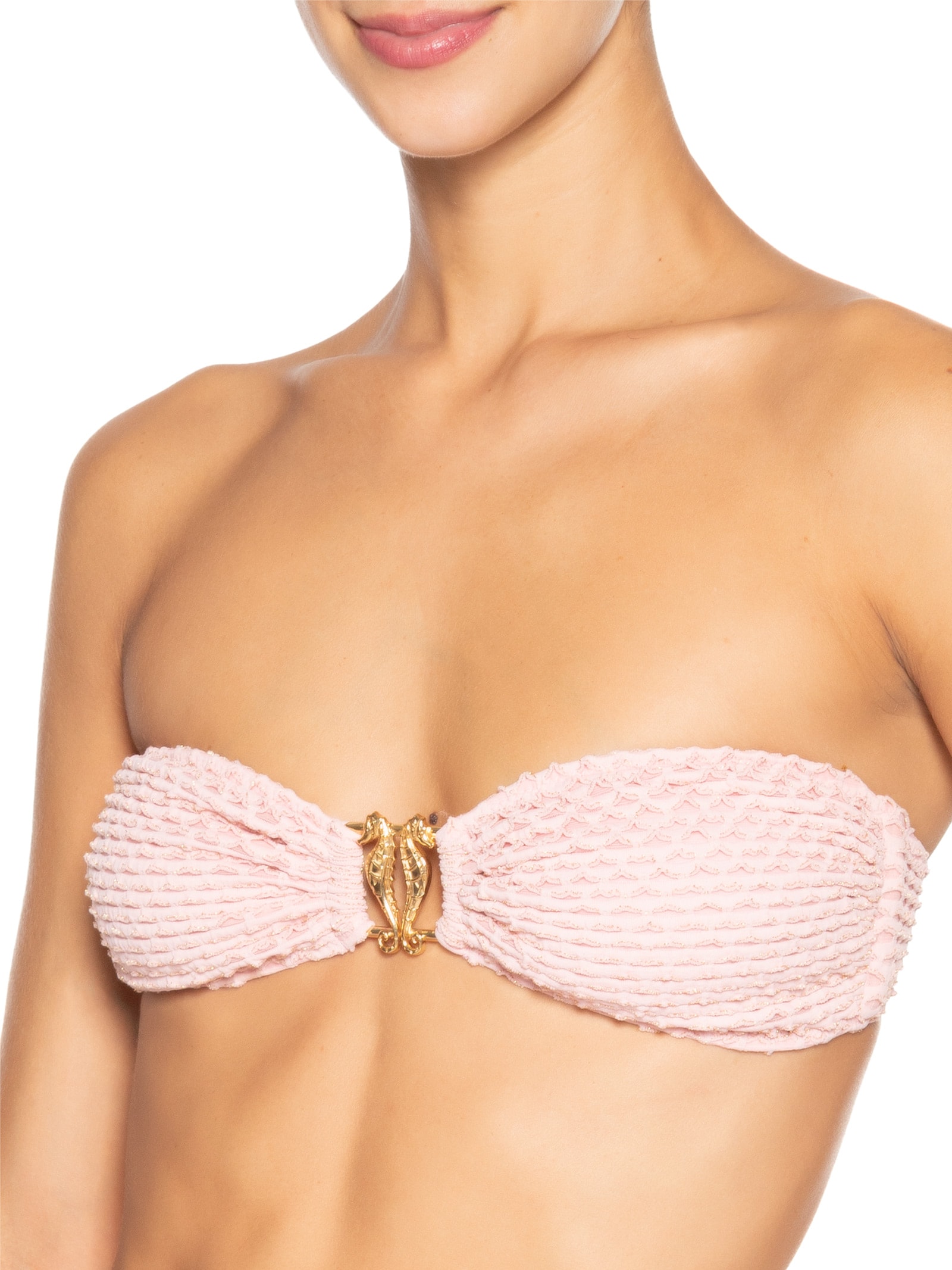 Biquíni Asa Delta Textura Cavalo Marinho Rosa Farm Praia