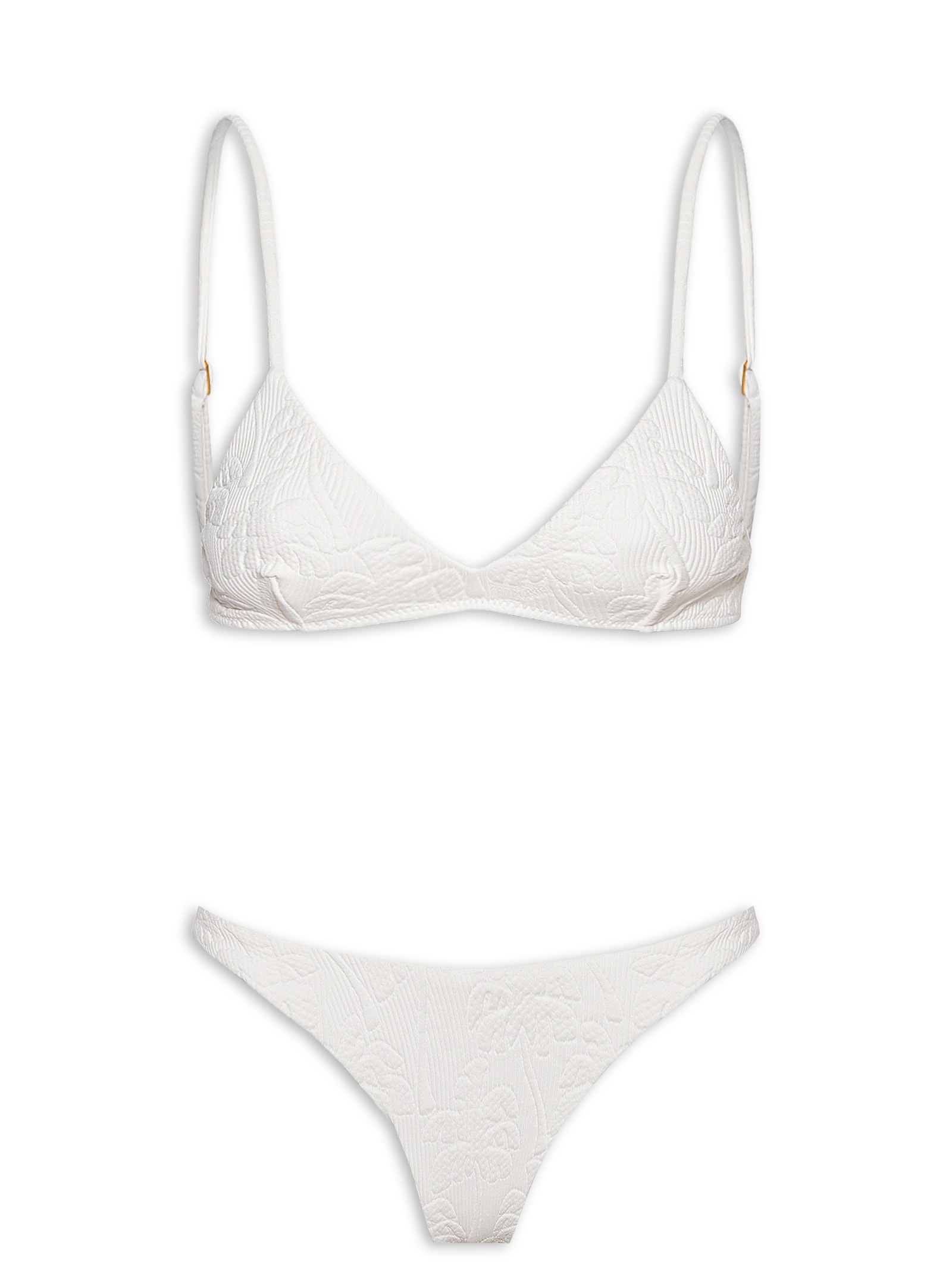 Biquíni Asa Delta Textura Coqueiro Branco Farm Praia