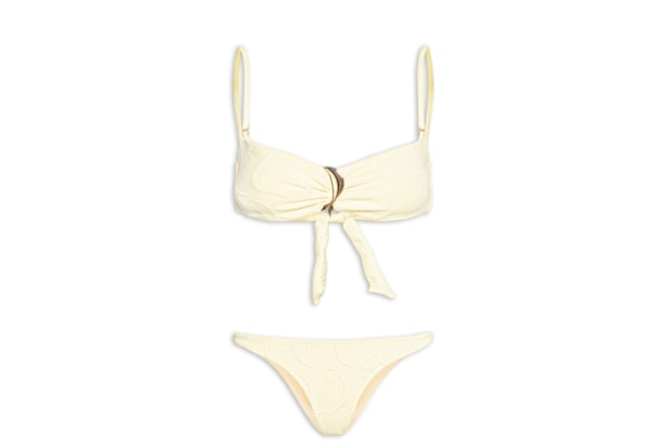 Biquíni Bandeau Textura Peixe - Amarelo