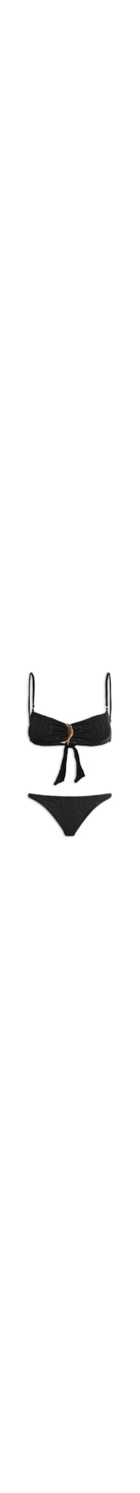 Biquíni Bandeau Textura Peixe - Preto