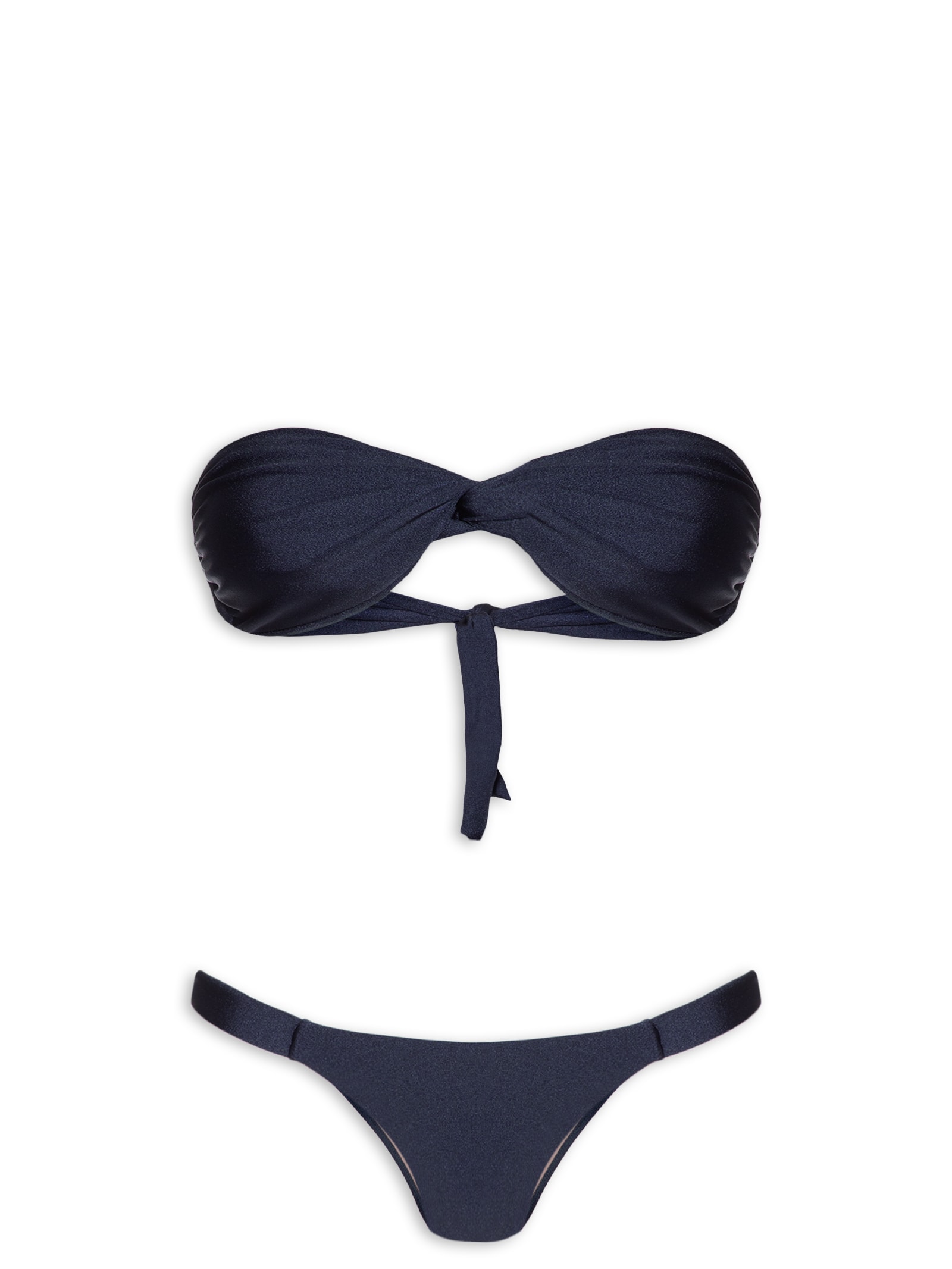 Biquíni Bandeau Torcido E Calcinha Fixa Azul '2Essential