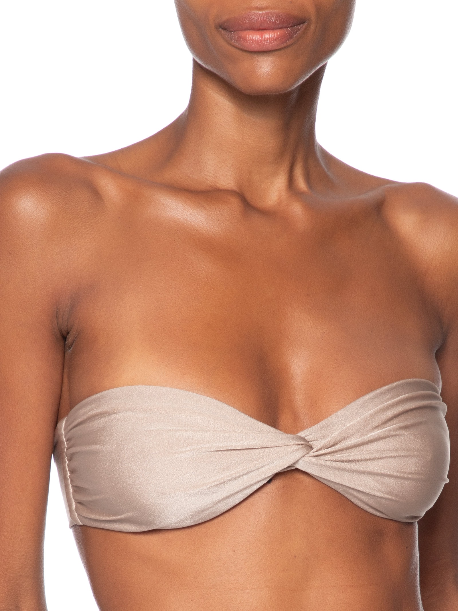 Biquíni Bandeau Torcido E Calcinha Fixa Marrom '2Essential