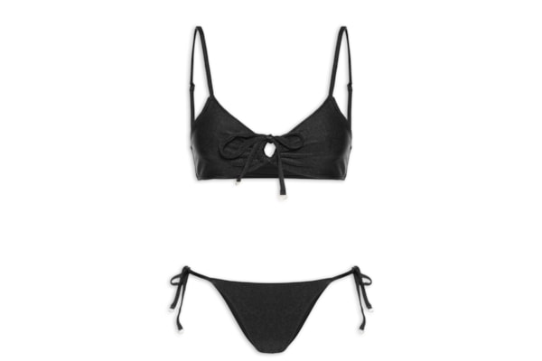 Biquíni Com Amarração Centro E Lateral - Preto