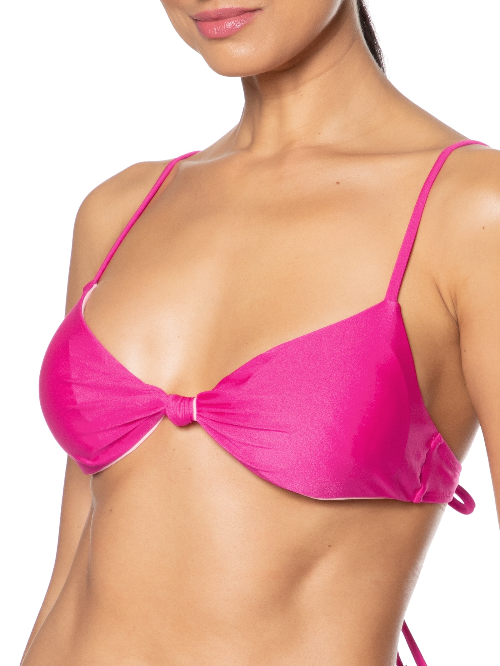 Biquíni Com Nó No Decote Rosa Mktbeach