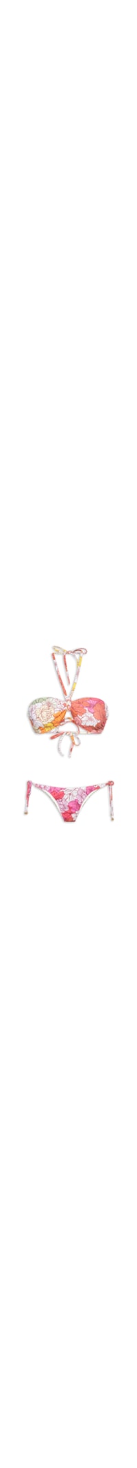 Biquini Conjunto Amarrações Floral - Rosa