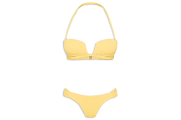 Biquíni Conjunto Com Bojo e Alça Removível - Amarelo