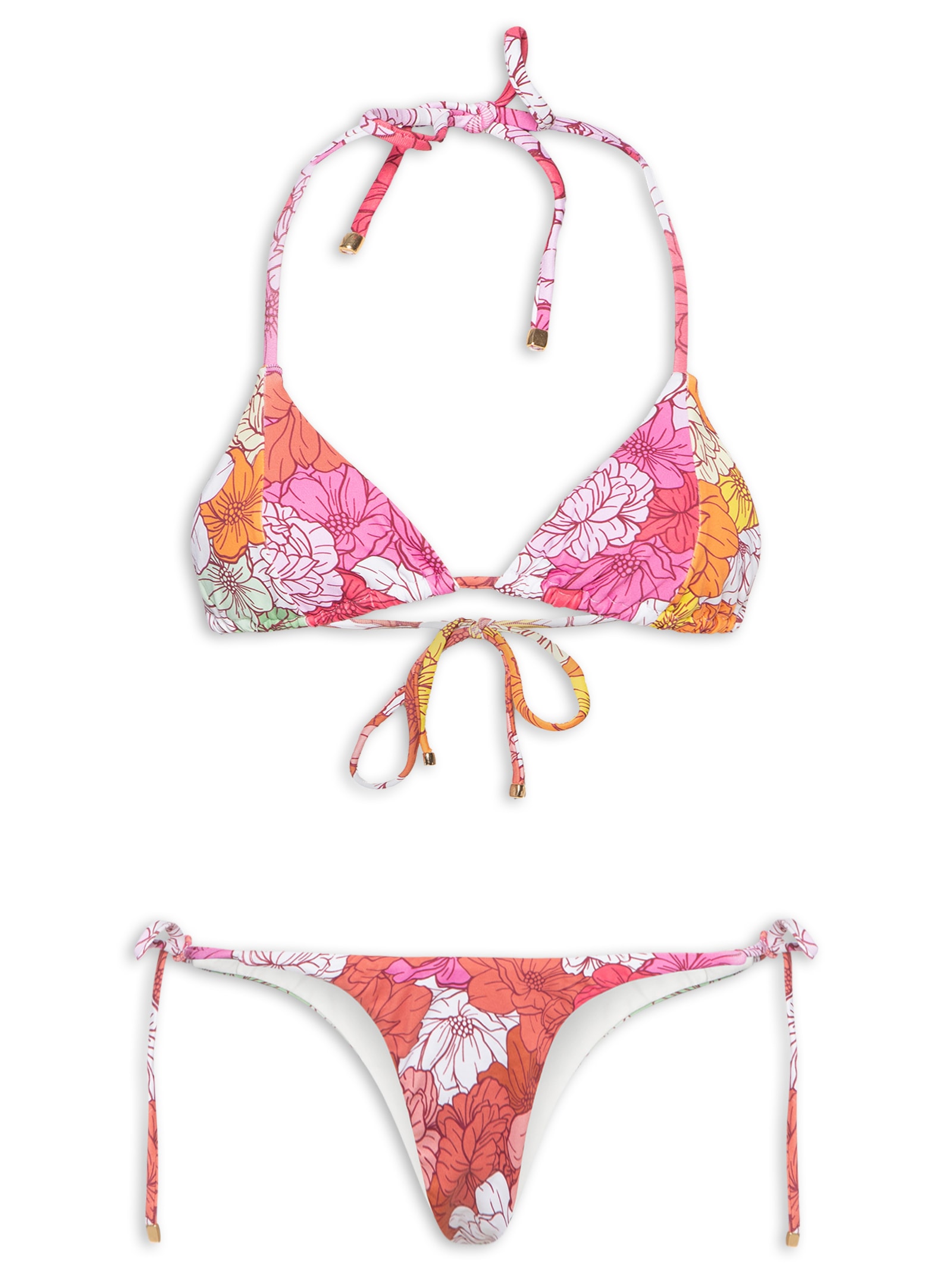 Bíquini Conjunto Cortininha Floral Rosa '2Essential