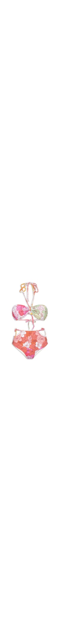 Biquini Conjunto Top Amarrações E Hot Pants - Rosa