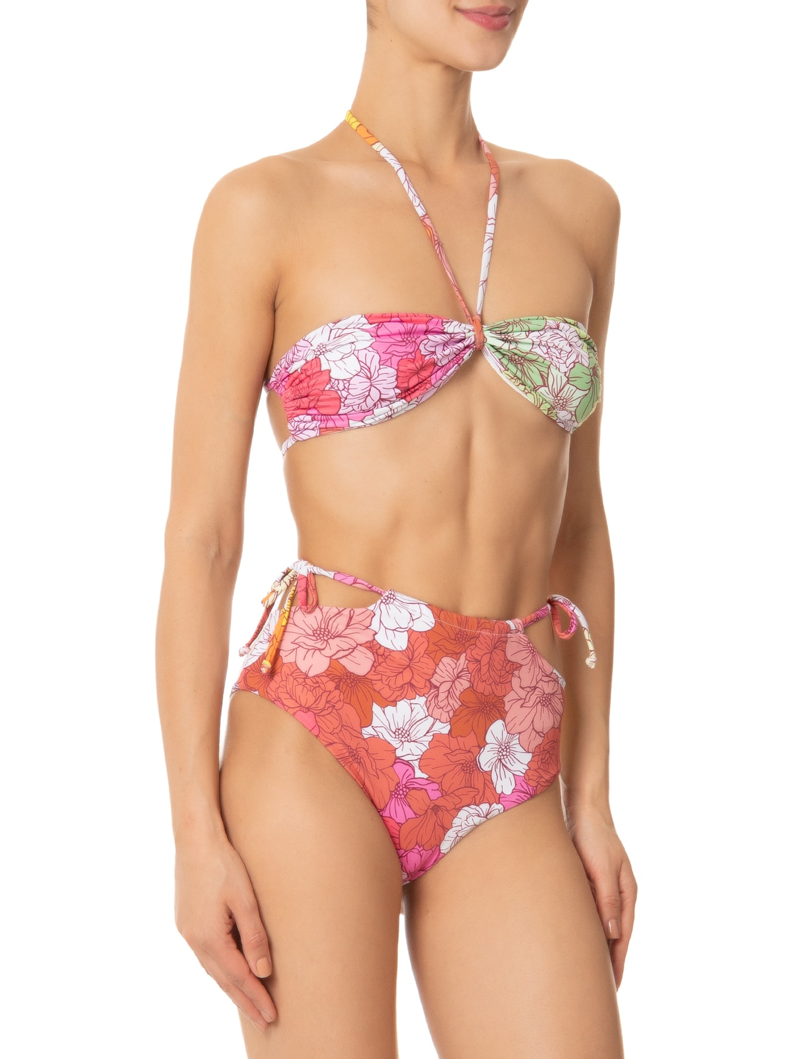 Farm Praia - Biquini Hot Pants Tropical Vintage - Branco