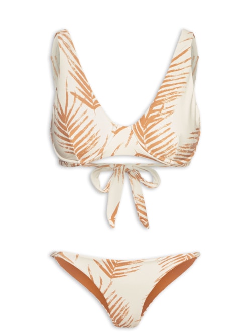 Bíquini Conjunto Top Aro e Calcinha Cava – Bege