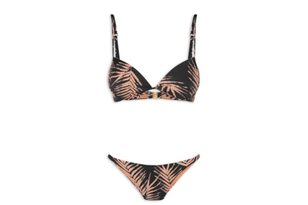 Biquíni Conjunto Top Aro e Calcinha Cavada - Preto