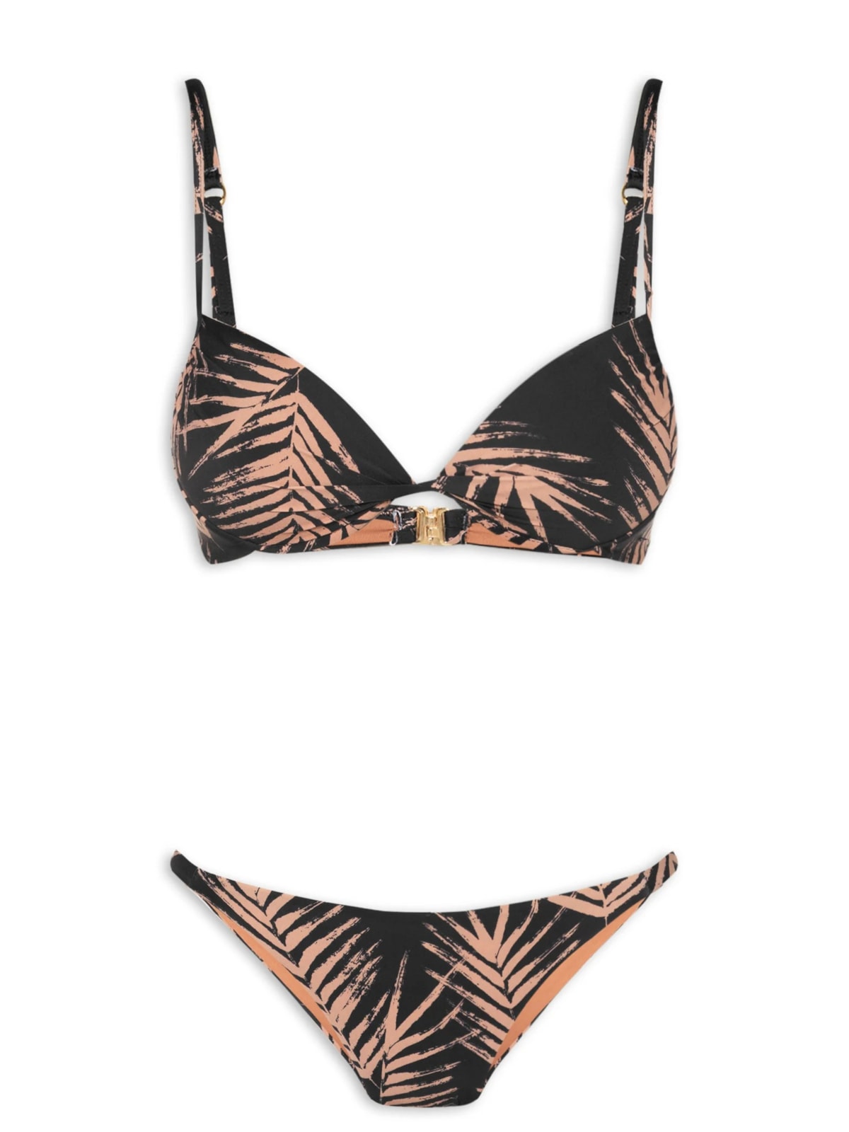 Vista 2 Biquíni Conjunto Top Aro e Calcinha Cavada PRETO PRETO