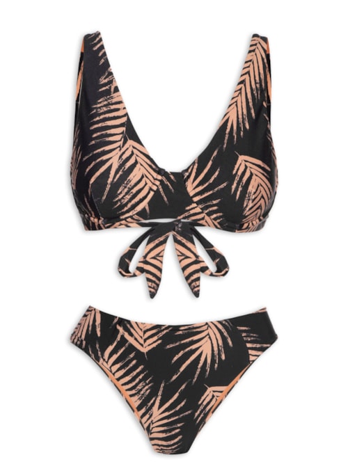 Biquíni Conjunto Top Aro e Calcinha Hot – Preto