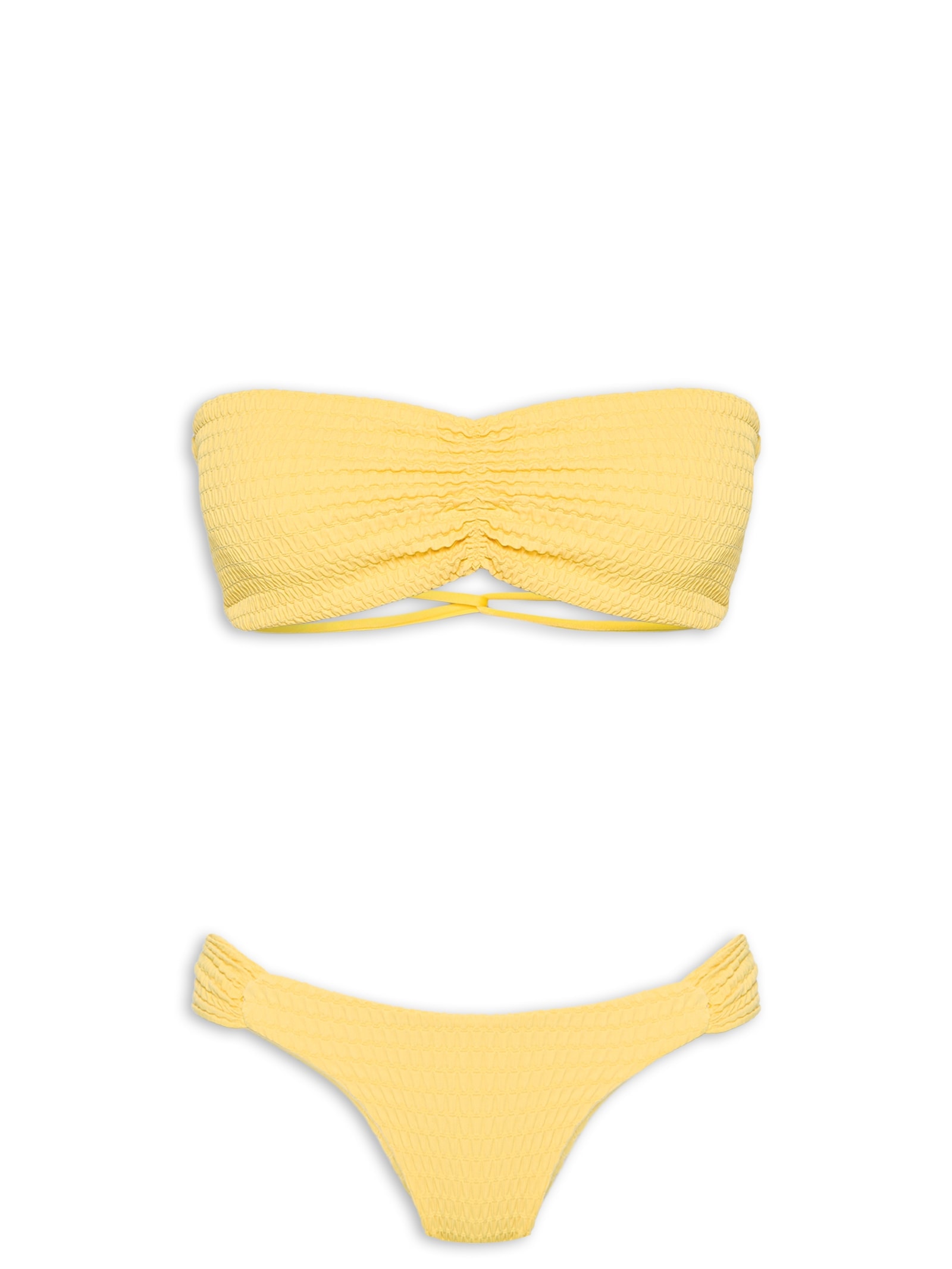 Biquini Conjunto Top Bandeau E Calcinha Amarelo '2Essential
