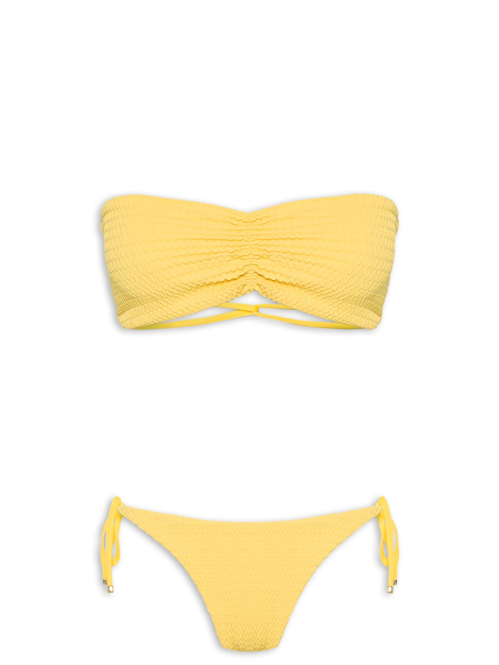 Biquíni Conjunto Top Bandeau e Calcinha Fixa Amarelo '2Essential