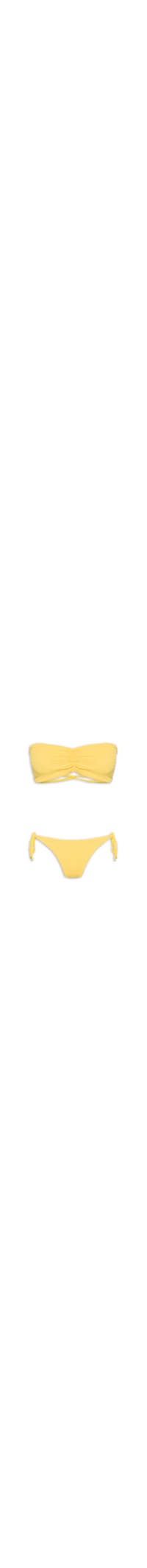 Biquíni Conjunto Top Bandeau e Calcinha Fixa - Amarelo