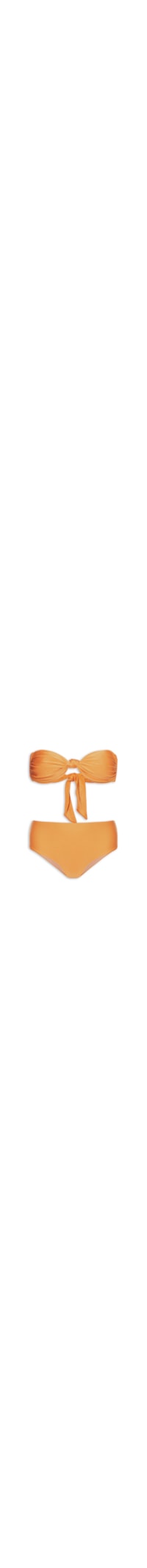 Biquíni Conjunto Top Bandeau E Hot Pants - Laranja