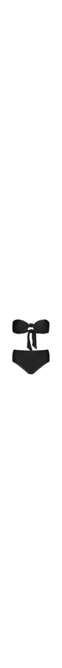 Biquíni Conjunto Top Bandeau E Hot Pants - Preto